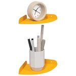 vidaXL Étagère Flottante d'Angle 2 pc Jaune moutarde 15 x 15 x 2 cm