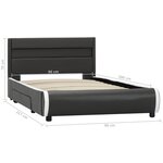 vidaXL Cadre de lit avec LED Anthracite Similicuir 90x200 cm
