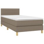 vidaXL Sommier à lattes de lit avec matelas Taupe 90x200 cm Tissu