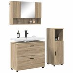vidaXL Ensemble de mobilier de salle de bain 3 Pièces Chêne Sonoma