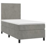 vidaXL Sommier à lattes de lit avec matelas LED Gris clair 100x200 cm