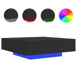 vidaXL Table basse avec lumières LED noir 100x100x31 cm