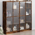 vidaXL Bibliothèque avec portes chêne fumé 136x37x142 cm