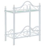 vidaXL Tables de chevet 2 Pièces Acier et verre trempé 45x30 5x60cm Blanc