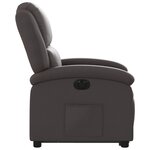 vidaXL Fauteuil inclinable électrique marron foncé cuir véritable