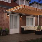 vidaXL Auvent Rétractable Jaune et Orange 500 × 300 cm Tissu et Métal