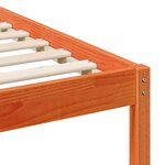 vidaXL Cadre de lit avec tête de lit Brun cire 160 x 200 cm Pin massif