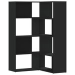 vidaXL Bibliothèque d'angle à 4 niveaux noir bois d'ingénierie