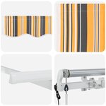 vidaXL Auvent Rétractable Jaune et Gris 250 x 200 cm tissu