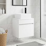 vidaXL Meuble de lavabo mural Blanc 49 x 41 x 63 cm Bois d'ingénierie