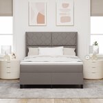 Lit boxspring vidaXL avec matelas taupe 160x200 cm en tissu