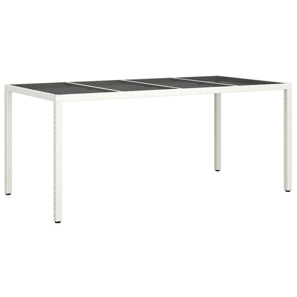 vidaXL Table de jardin pour repas Blanc 190 x 90 x 75 cm Poly rotin