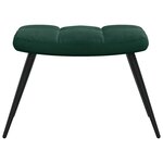 vidaXL Chaise de relaxation avec tabouret Vert foncé Velours