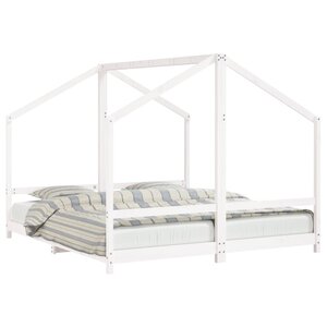 vidaXL Cadre de lit d'enfant blanc 2x(90x200) cm bois de pin massif