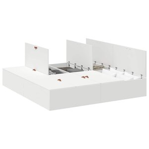 vidaXL Cadre de lit avec rangement avec stockage Blanc 200 x 200 cm
