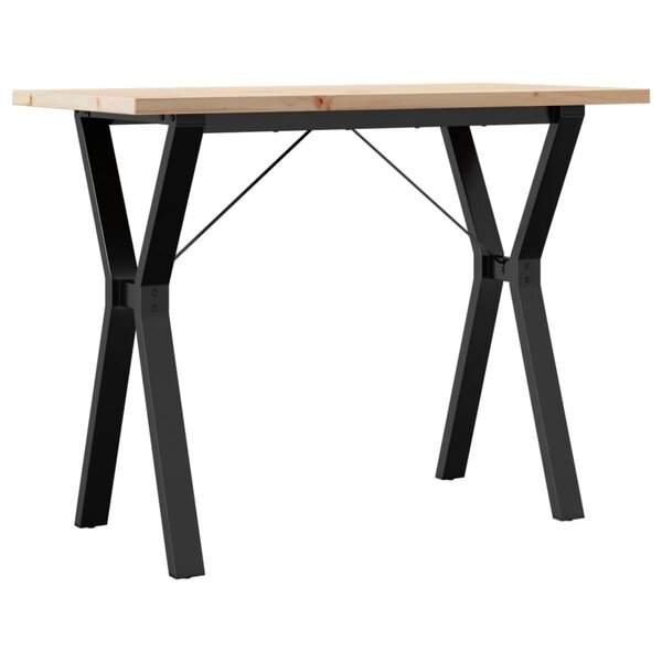 vidaXL Table à manger cadre en Y 100x50x75 5 cm bois pin massif fonte