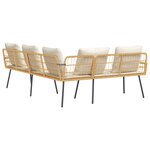 Canapé en L vidaXL Naturel 231x173x78 cm en Poly Rattan