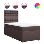 vidaXL Sommier à lattes de lit avec matelas Marron foncé 100x200 cm