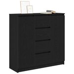 vidaXL Buffet avec tiroirs chêne noir 100 5x35x98 5 cm bois ingénierie