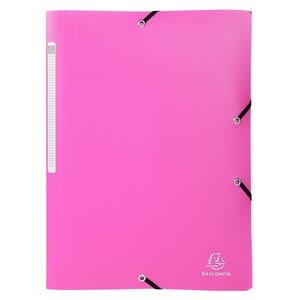 Chemise À Élastiques 3 Rabats Pp Opak - A4 - Rose - X 50 - Exacompta