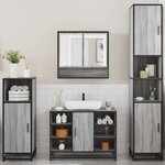 vidaXL Ensemble de meubles de salle de bain 4 Pièces sonoma gris