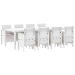 vidaXL Ensemble de salle à manger pour jardin 9 Pièces Gris clair