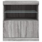 vidaXL Buffet avec lumières LED sonoma gris 60x37x67 cm