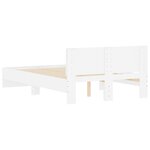 vidaXL Cadre de lit avec tête de lit blanc 135x190 cm