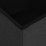 vidaXL Tabouret de rangement pliable Noir Faux lin