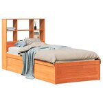 vidaXL Cadre de lit sans matelas cire marron 100x200cm bois pin massif