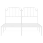 vidaXL Cadre de lit métal sans matelas et tête de lit blanc 150x200 cm