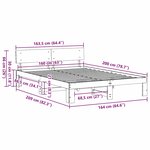 vidaXL Cadre de lit Blanc 160 x 200 cm Bois de pin massif