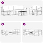 vidaXL Ensemble de canapés d'extérieur 7 pc Blanc et crème