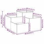 vidaXL Cache-pot de jardin Argent 80 x 80 x 48 cm Acier galvanisé