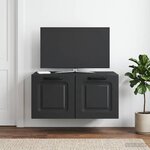 vidaXL Meuble TV mural Noir 59 5 x 41 x 30 cm Bois d'ingénierie