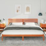 vidaXL Cadre de lit Marron cire 200 x 220 cm Bois massif en pin