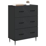 vidaXL Armoire à tiroirs Noir 66 x 34 5 x 89 5 cm Bois d'ingénierie