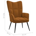 vidaXL Chaise de relaxation avec tabouret Marron Velours