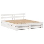 vidaXL Cadre de lit avec tiroir Blanc 180 x 200 cm Bois massif en pin