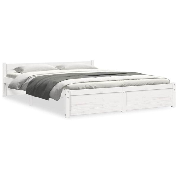 vidaXL Cadre de lit sans matelas blanc bois massif 140x190 cm