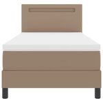 vidaXL Lit à ressorts avec matelas Cappuccino 90 x 200 cm Simili cuir