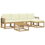 vidaXL Ensemble de canapés d'extérieur 6 Pièces Blanc et crème