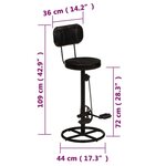 vidaXL Tabourets de bar lot de 2 noir cuir de chèvre véritable