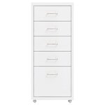 vidaXL Classeur mobile Blanc 28x41x69 cm Métal