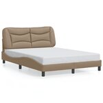 vidaXL Cadre de lit avec tête de lit Cappuccino 140x190 cm Similicuir