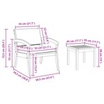 vidaXL Ensemble Bistro 3 Pièces avec Coussins  en Bois d'Acacia Massif