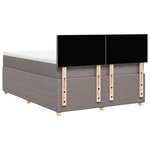 vidaXL Sommier à lattes de lit avec matelas Taupe 140x200 cm Tissu
