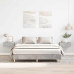vidaXL Cadre de lit sans matelas gris béton 140x200 cm bois ingénierie