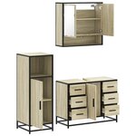 vidaXL Ensemble de meubles de salle de bain 3 Pièces chêne sonoma