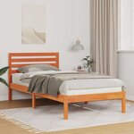 vidaXL Cadre de lit Marron cire 90 x 200 cm Bois massif en pin